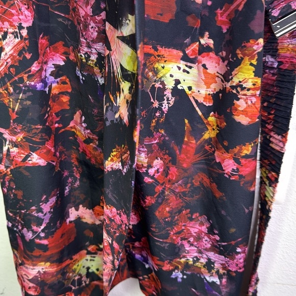 Karen Millen - Black & Multicolor Abstract Floral Print Sheath Dress Sz 8 - Picture 2 of 4